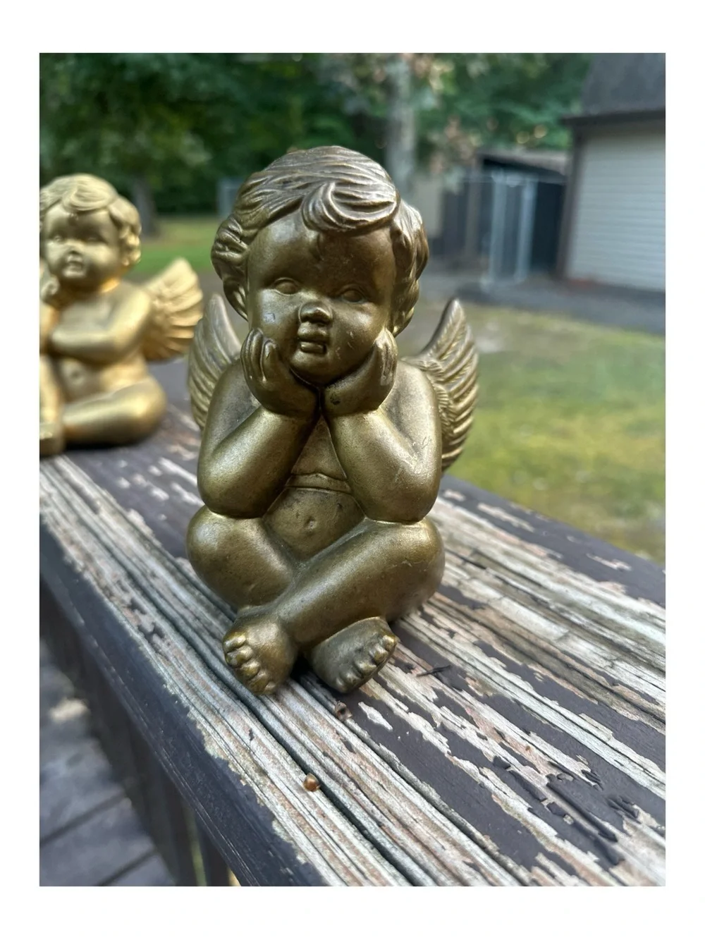 Set of 3 Gold Cherub Figurines — Decorative Winged Accents